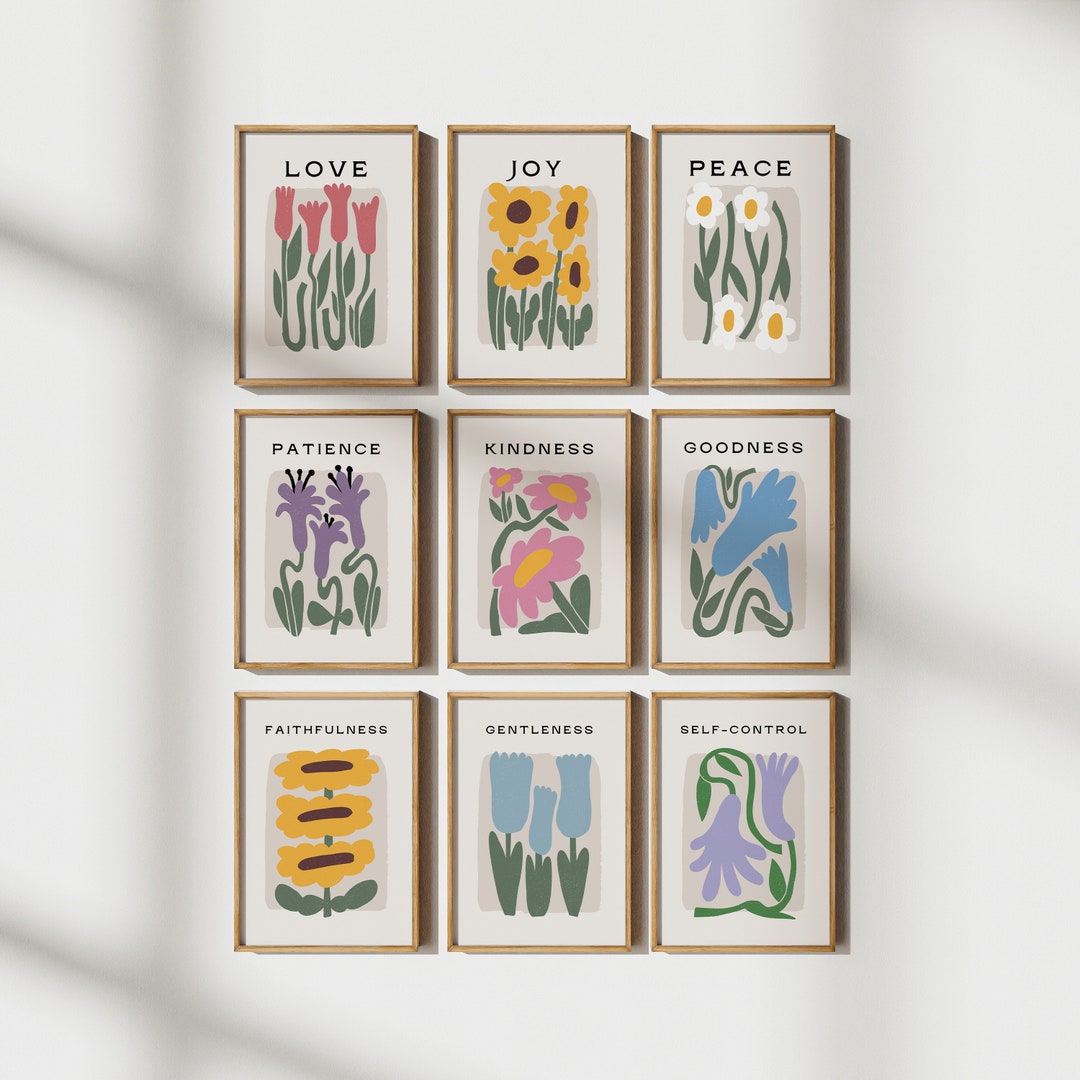 Fruit of the Spirit Wall Art Matisse Print Set Christian Wall Art Bible ...