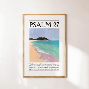Psalm 27 Print, Christian Wall Art, Bible Verse Wall Art, Purple Home Decor, Trendy Apartment Decor, Minimalist Christian Quote Poster