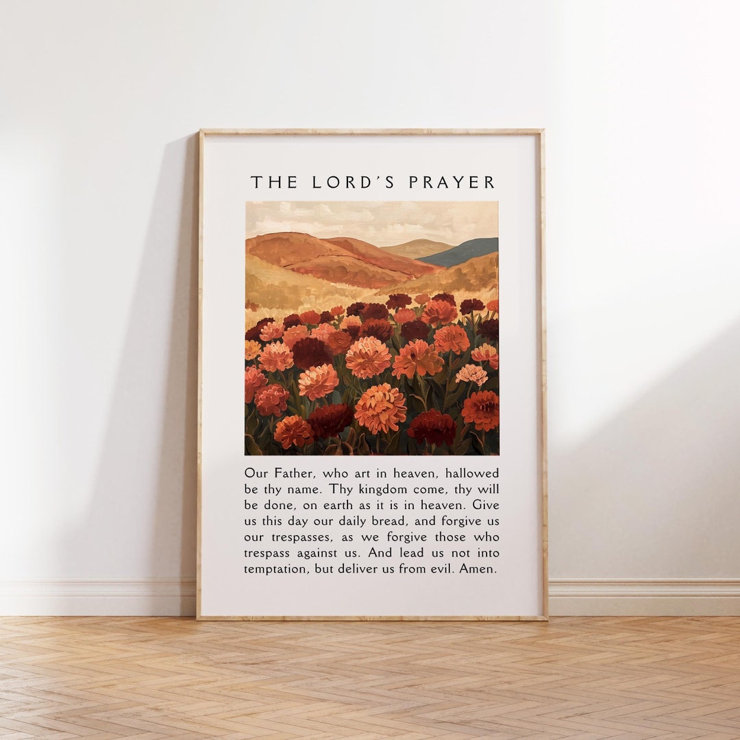 The Lord's Prayer Christian Wall Art Bible Verse Quote Fall Wall Art ...