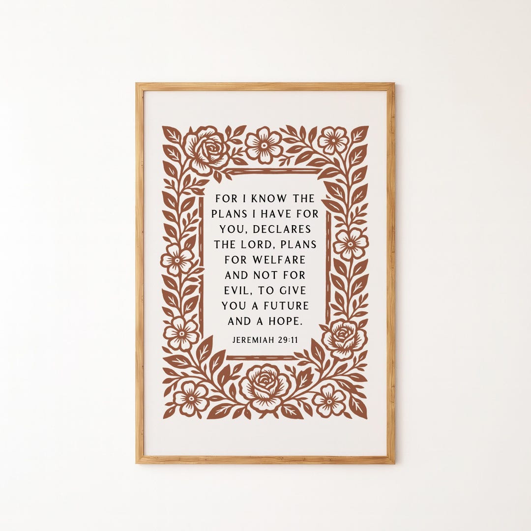 Jeremiah 29:11 Bible Verse Printable - Rustic Christian Wall Art, Cozy ...