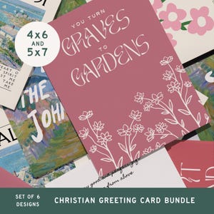 Pacote de Cartões de Saudações Cristãs – Cartões com Versículos Bíblicos para Imprimir | PDF 4x6 e 5x7 | Download Instantâneo, Notas de Encorajamento Baseadas na Fé