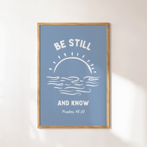 Psalm 46 Beachy Wall Art, Christian Wall Art, Tropical Decor, Bible Verse Wall Art Christian Quote Poster Trendy Apartment Housewarming Gift