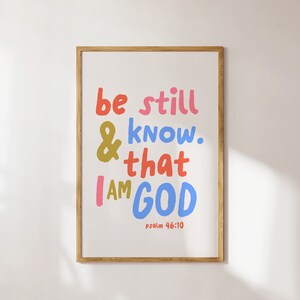 Psalm 46:10 Minimalist Christian Wall Art Digital Print Handwritten ...