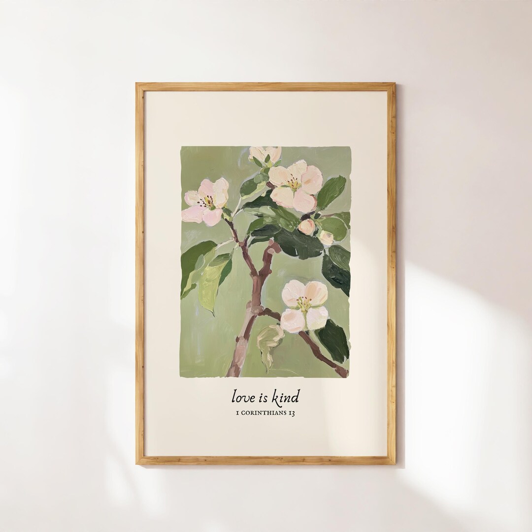 Love is Kind Bible Verse Wall Art, 1 Corinthians 13 Scripture Print ...