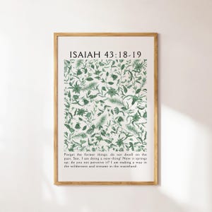Isaiah 43 Christian Wall Art, Sage Green Wall Art, Bible Verse Decor, Vintage Trendy Apartment Decor, Flower Market Prints, Printable Art