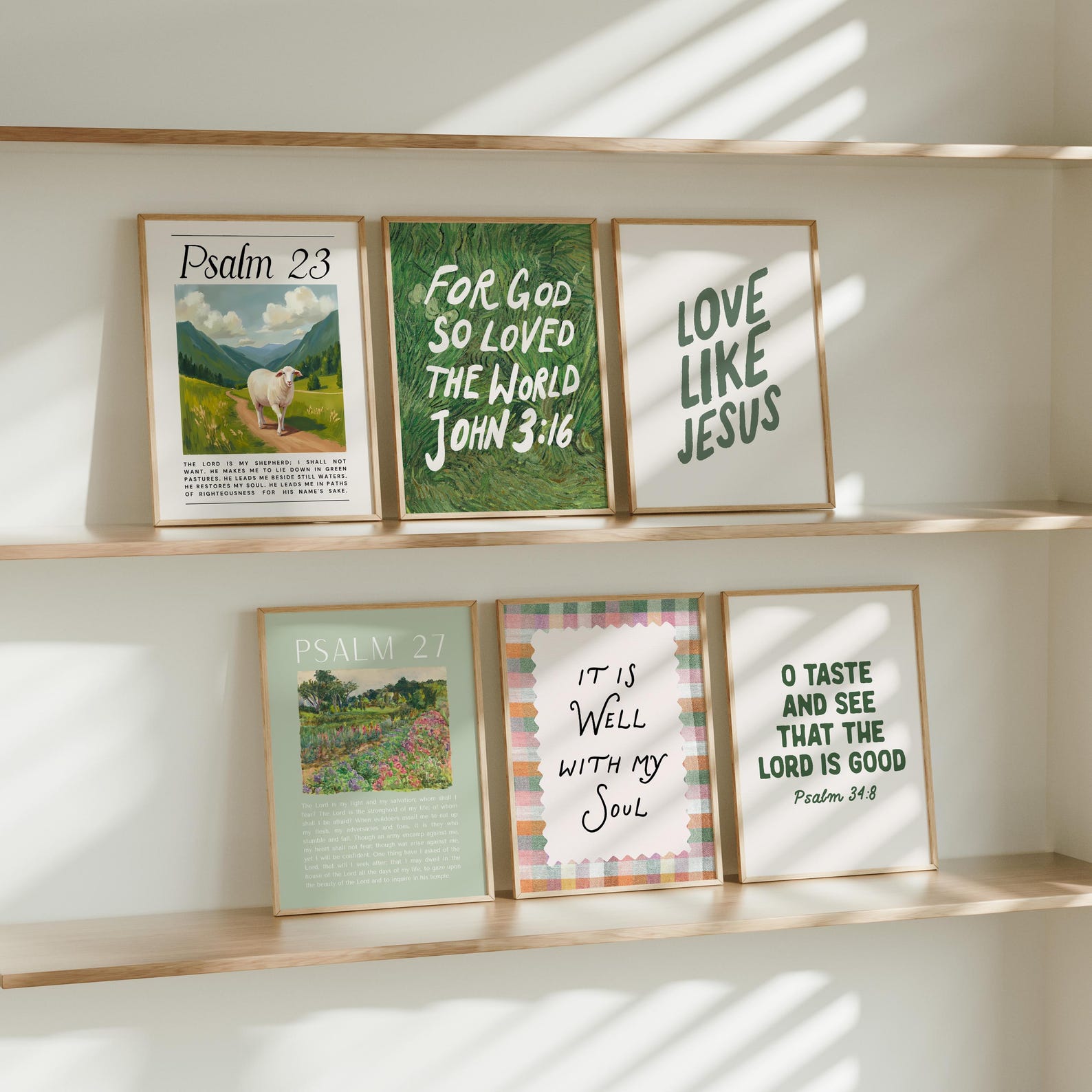Sage Green Christian Wall Art Set: Bible Verse Prints (digital Download ...
