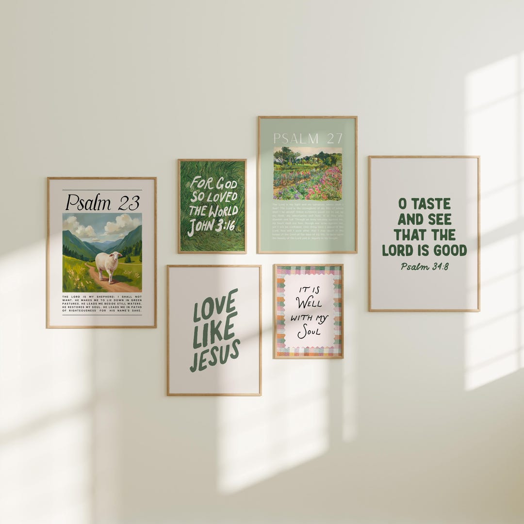 Sage Green Christian Wall Art Set: Bible Verse Prints (digital Download ...