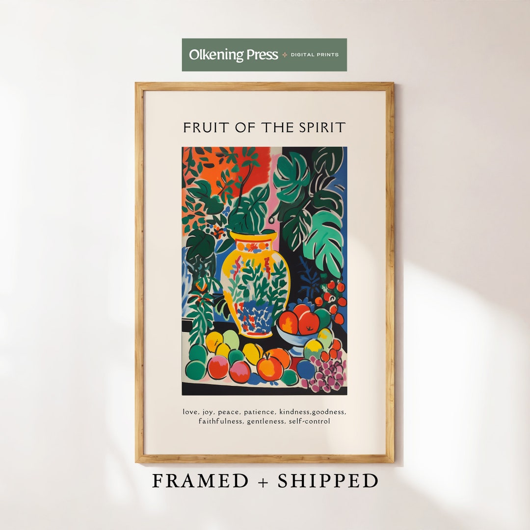 Fruit of the Spirit Wall Art, Framed & Shipped, Matisse-inspired