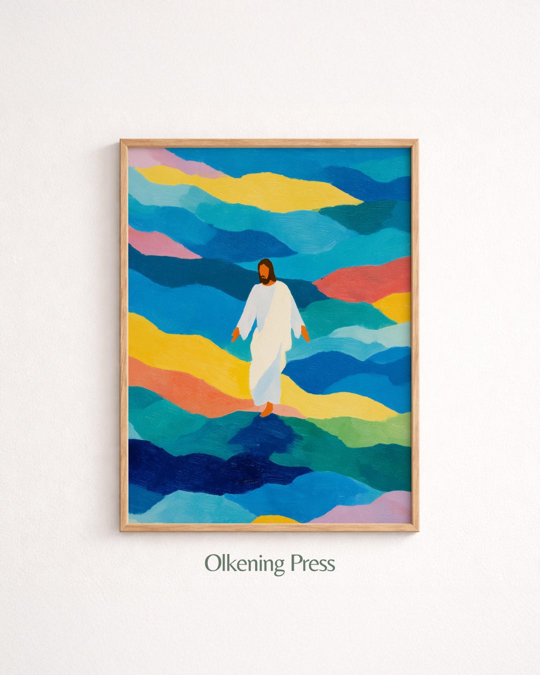 Colorful Jesus Wall Art Printable Christian Abstract Painting, Modern ...