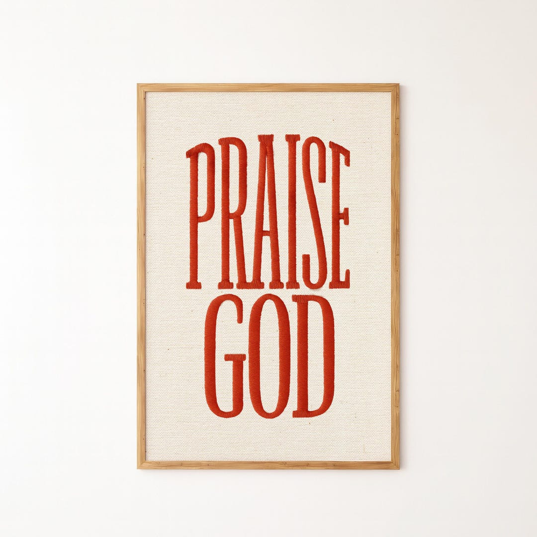Praise God Typography Print - Vintage-inspired Inspirational Wall Art ...