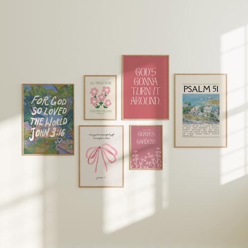 Vintage Christians Wall Art Print Set: Bibel Verse Gallery (Digitaler Download)