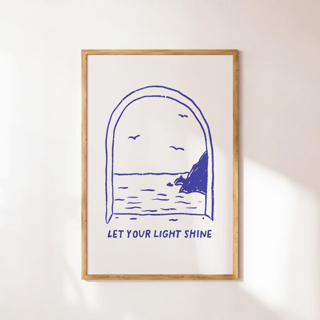 Let Your Light Shine Wall Art, Christian Encouragement Poster ...