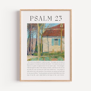 Psalm 23 Scripture Print, Bible Verse Wall Art, Christian Typography Poster, Minimalist Faith-Based Decor, Printable Christian Gift