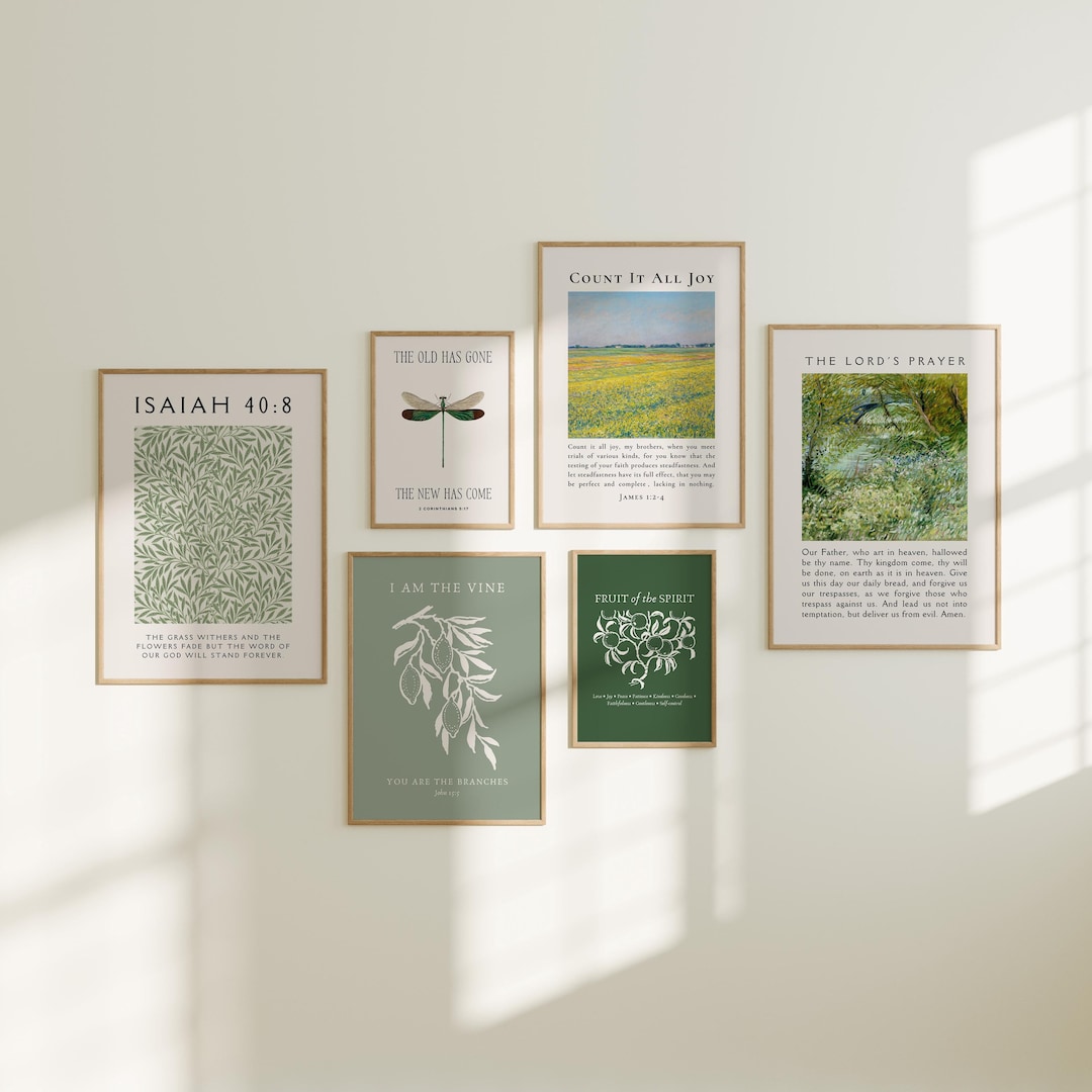 Sage Green Christian Wall Art Set: Bible Verse Prints (digital Download ...