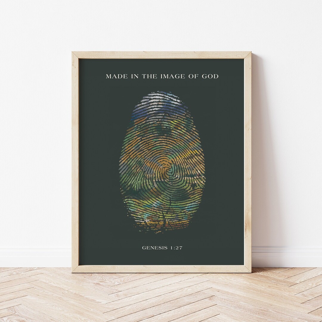 Image of God in Dark Green Genesis 1:27, Printable Wall Art, Digital ...