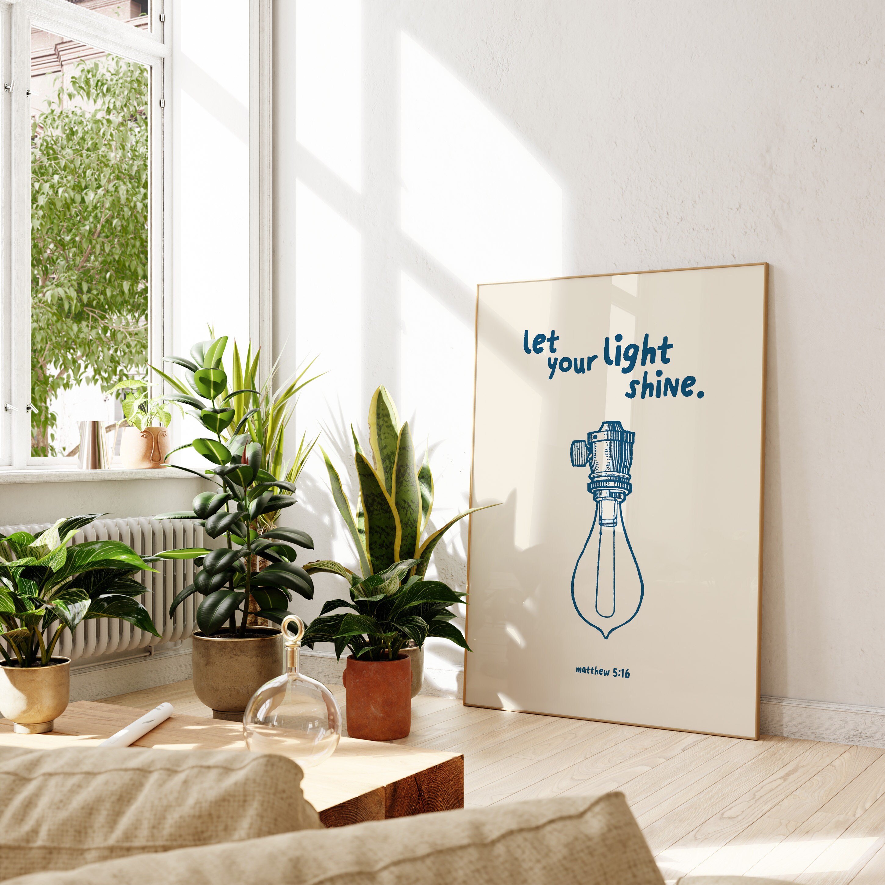 Let Your Light Shine Print: Christian Bible Verse Wall Art (digital ...