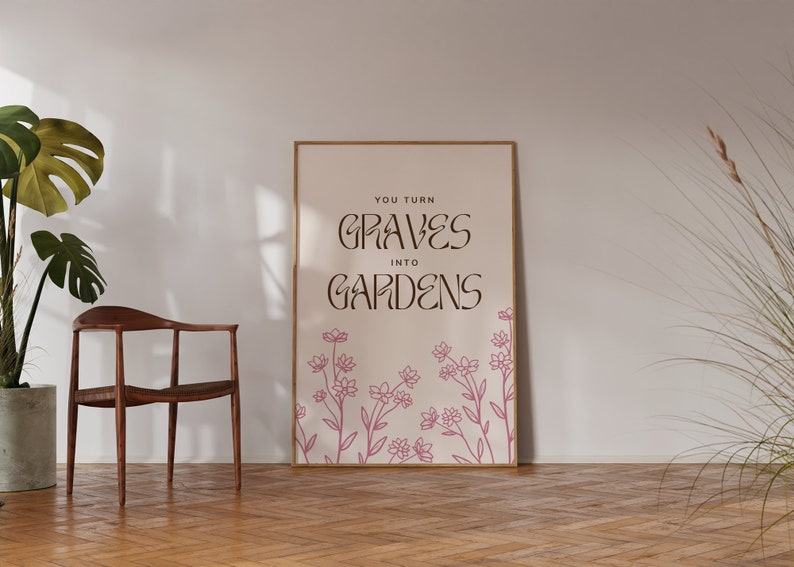 GRAVES INTO GARDENS Digital Print Line Art Print Etsy