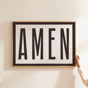 AMEN Minimalist Landscape Print: Christian Wall Art (digital Download ...