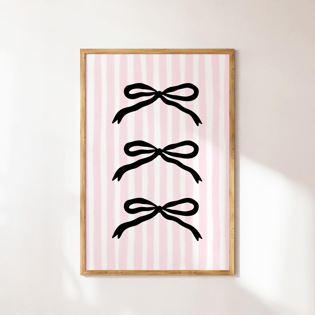 Pink Bow Wall Art Print: Coquette Room Decor (digital Download) - Etsy