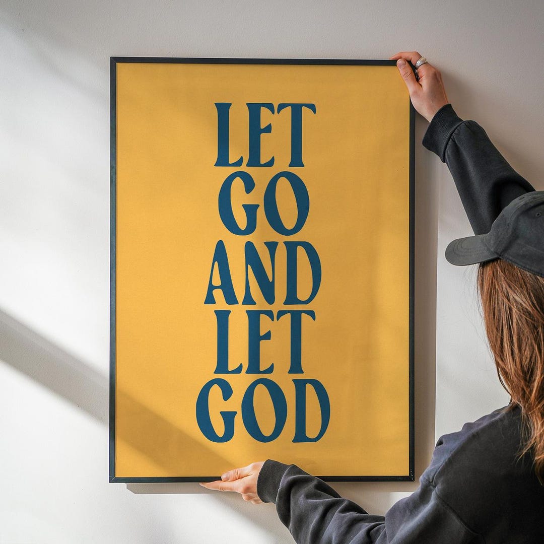 Let God and Let God, Christian Wall Art, Modern Typography Print, Dorm ...
