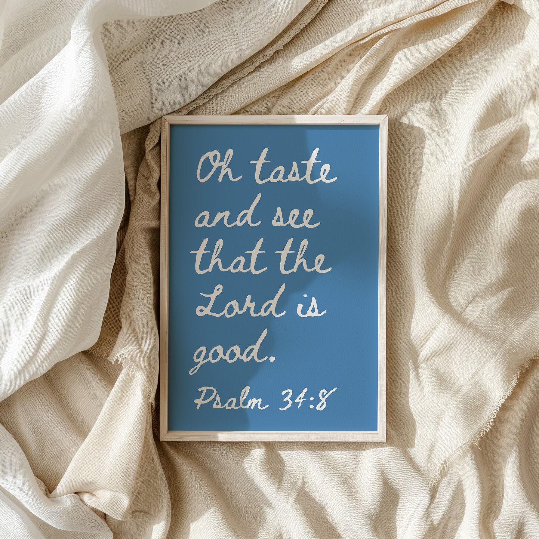 Psalm 34:8 Christian Wall Art Bible Verse Quote Coastal Granddaughter ...