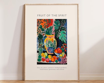 Fruit of the Spirit Wall Art for Christian Classroom Decor for Kids Room Decor for Bible Verse Wall Art for Sunday School Room Kitchen Decor