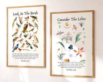 Christliches Botanisches Druck-Set: Bibel Vers Nature Art (Digitaler Download)