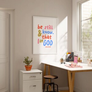 Psalm 46:10 Minimalist Christian Wall Art Digital Print Handwritten ...