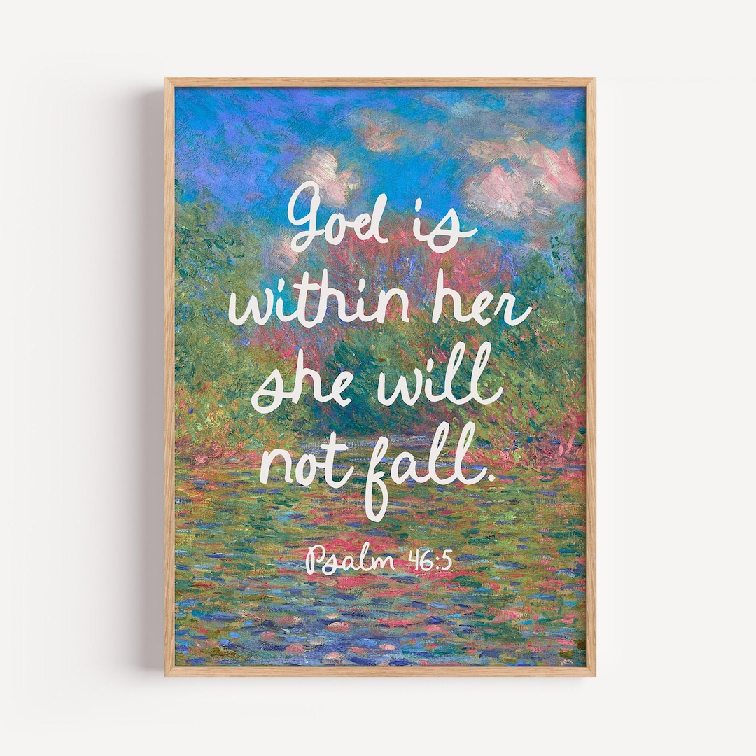 Psalm 46:5 Print | God is Within Her She Will Not Fall | Christian Wall ...