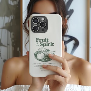 Fruit of the Spirit Phone Case | Bible Verse iPhone Case | Christian Gift | Tough Phone Cover | Catholic Women Accessories | Baptism Gift