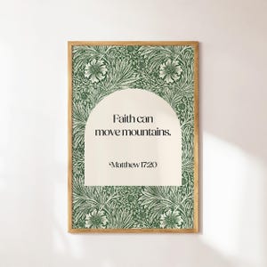 Faith Moves Mountains Print: William Morris Christian Art (Digital Download)