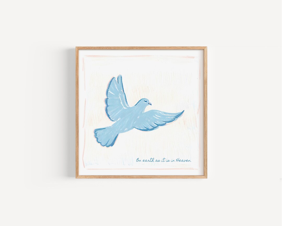 Wie Ist Es Im Himmel Auf der Erde, wie es im Himmel ist Taube buntes Plakat christliche