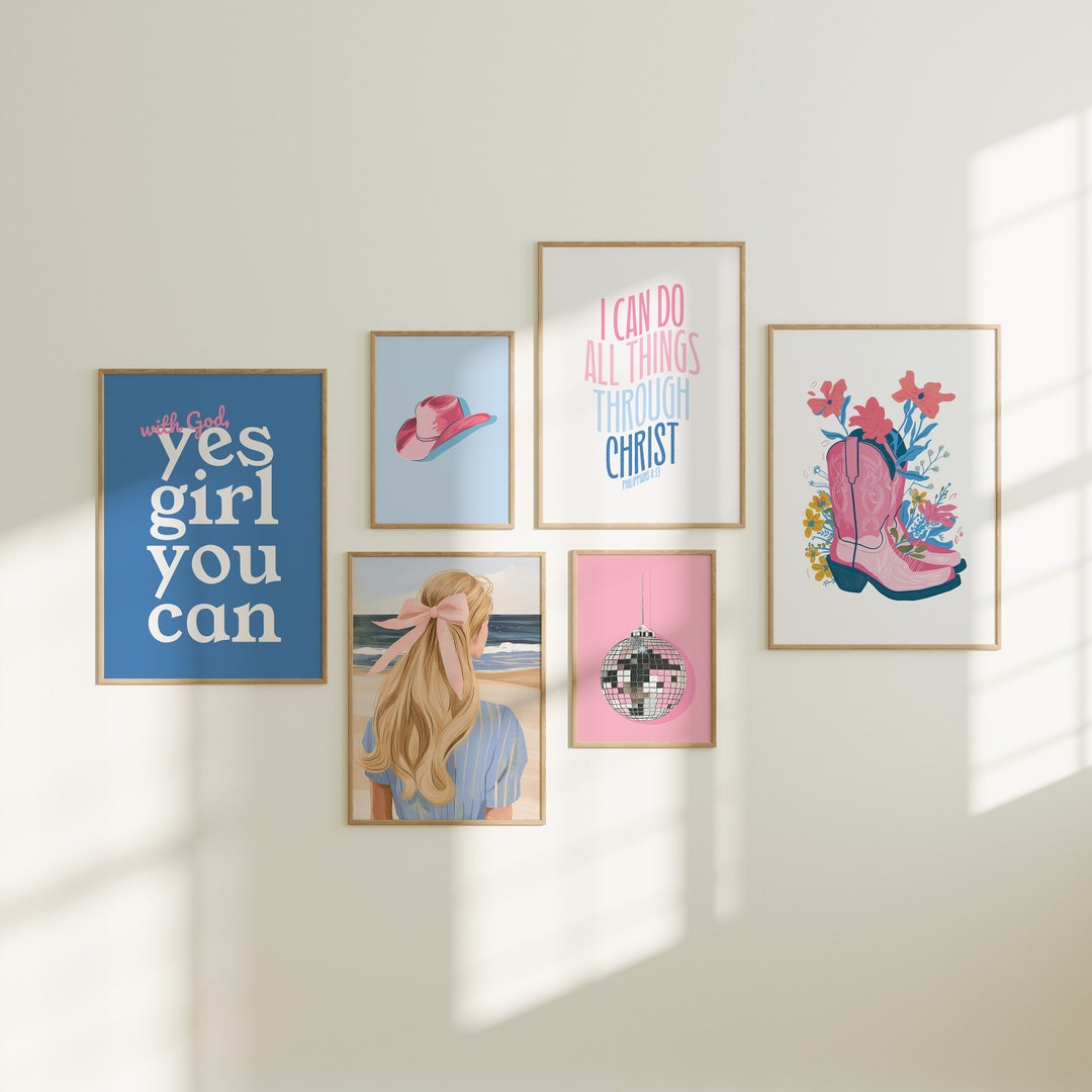 Christian Girl Art Prints: Coquette Coastal Cowgirl Room Decor (digital ...