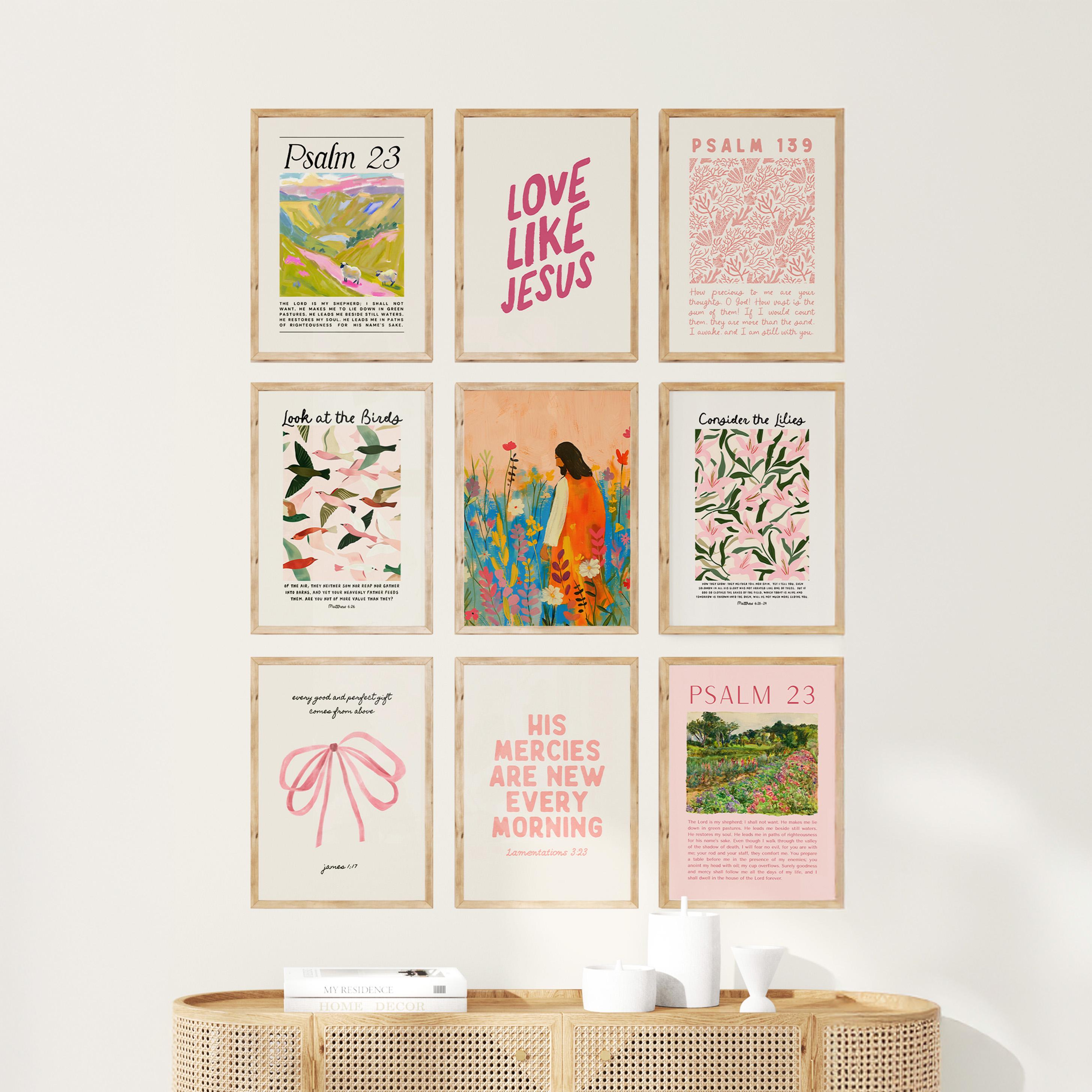 Pink Christian Wall Art Bundle: Bible Verse Prints (digital Download ...