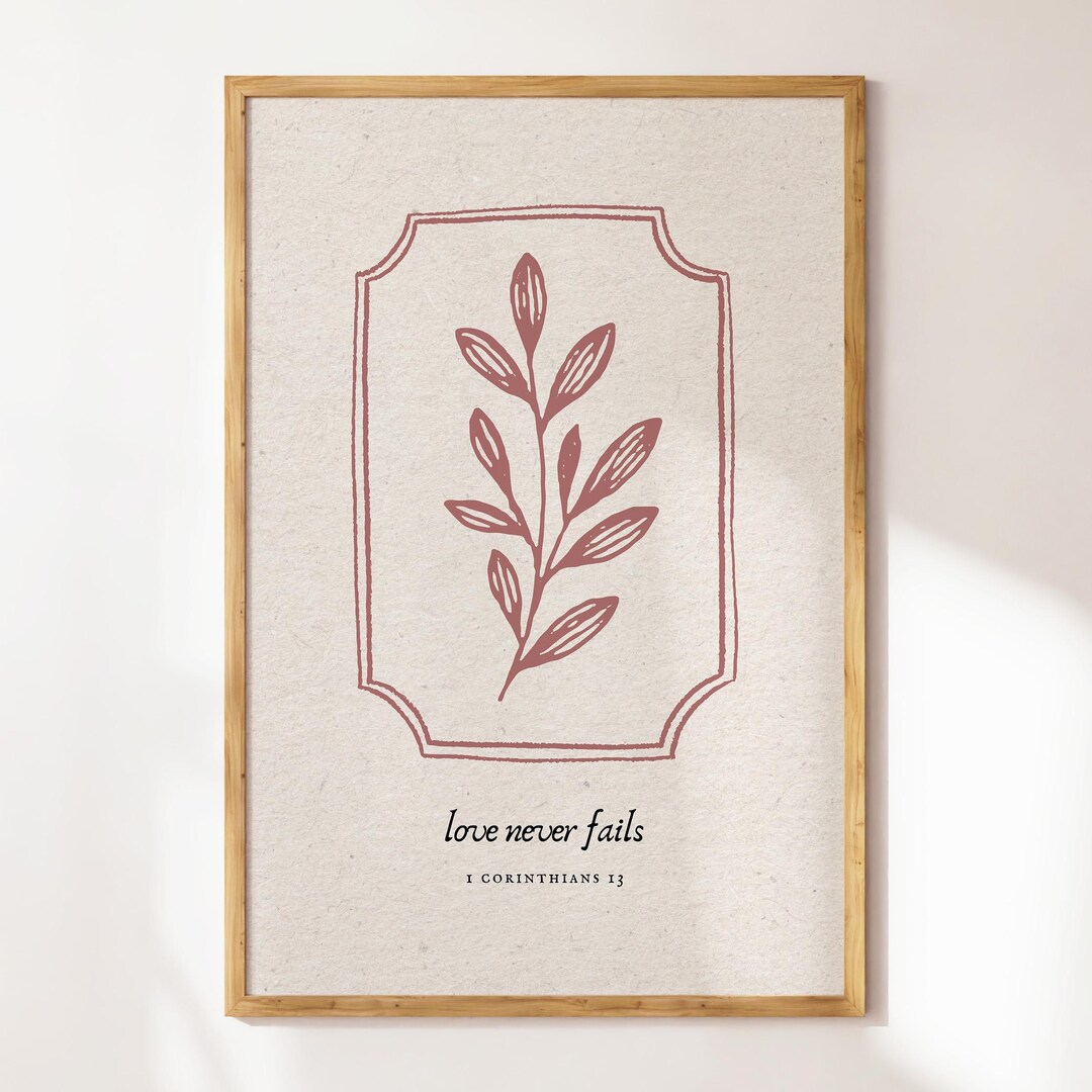 1 Corinthians 13 Floral Print: Christian Scripture Wall Art (digital ...