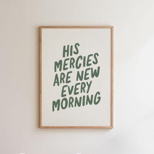 Sus misericordias son nuevas - Lámina cristiana para pared - Versículo bíblico de moda (Descarga digital)