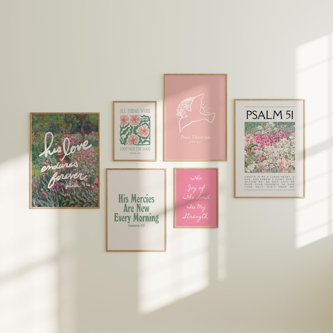 Christian Gallery Wall Art Set: Bible Verse Prints (digital Download ...