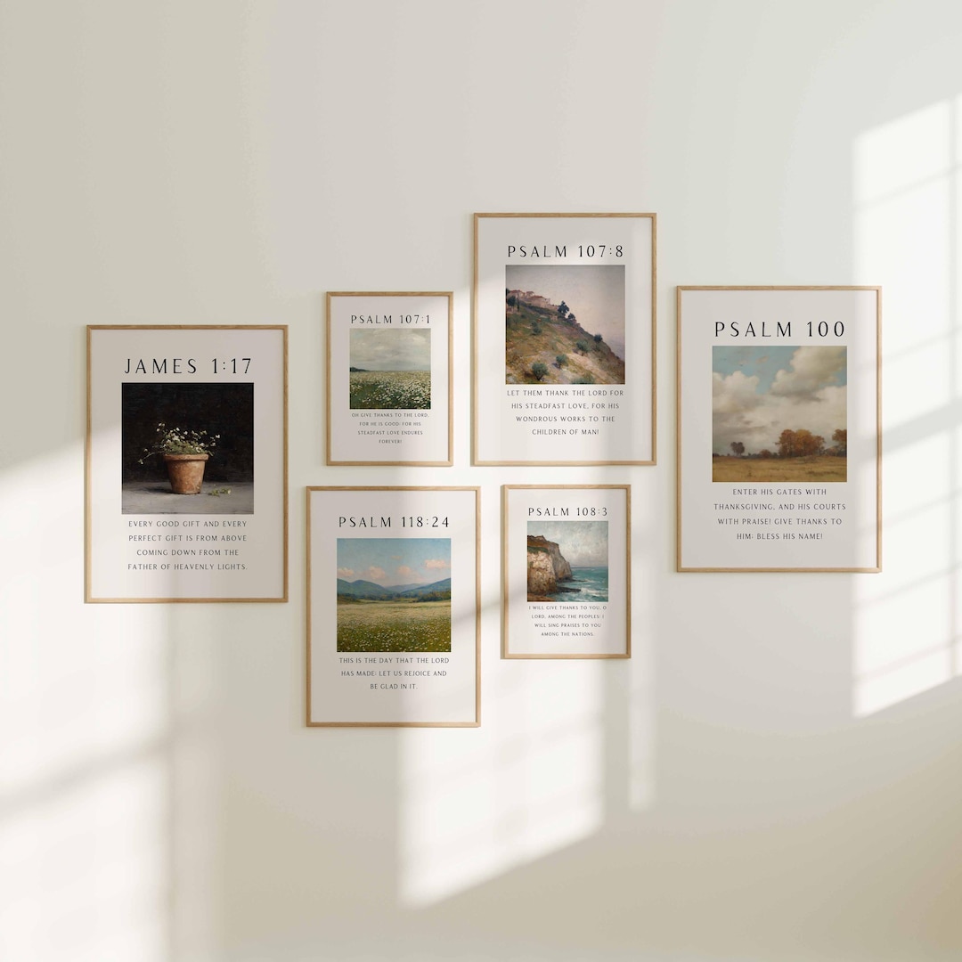 Scripture For Photographers Christian Wall Art Set of 6, Bible Verse Prints, Scenic Nature ...