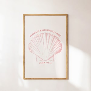 Psalm 139 Christliche Wandkunst Bibel-Vers-Zitat Küsten Enkelin Drucke Rosa Wandkunst Minimalist Glaube inspiriert Poster Wohnung Dekor