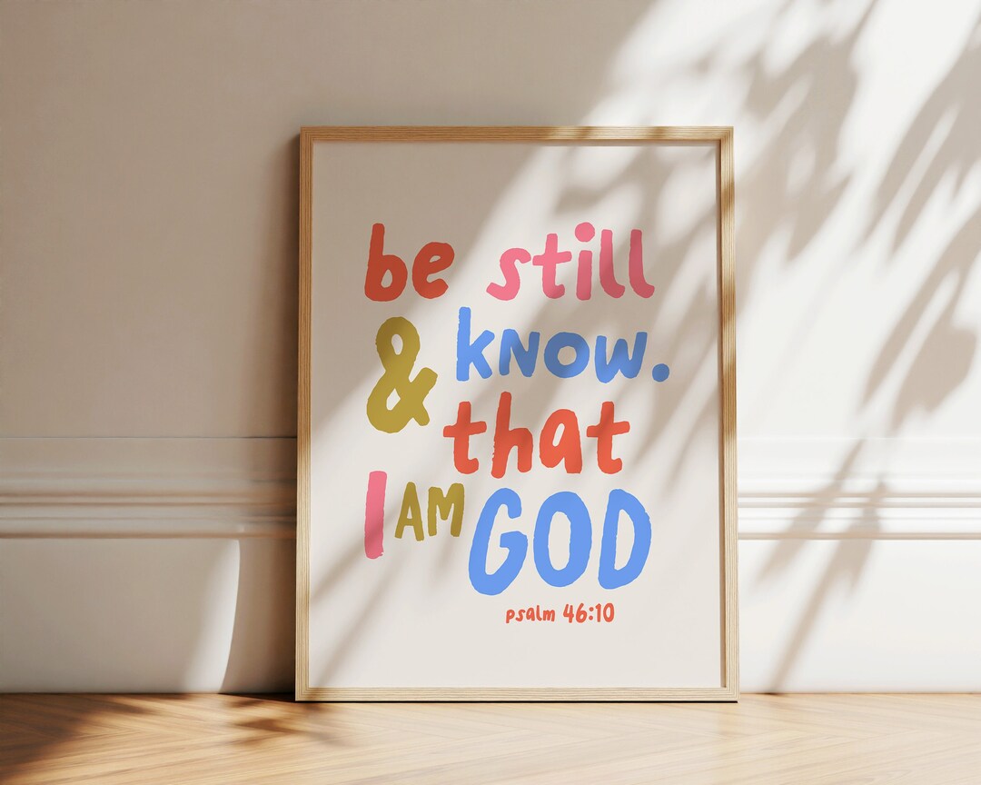 Psalm 46:10 Minimalist Christian Wall Art Digital Print Handwritten ...