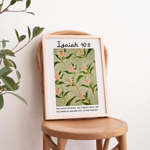 Isaiah 40:8 Print, Flower Market Print, Christian Wall Art, Bible Verse Poster, Digital Download, Spring Wall Art, Floral Prints