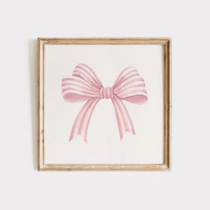 Pink Bow Nursery Print | Girly Baby Girl Wall Art | Classic Coquette Aesthetic | Digital Download for Kids Room or Playroom Decor