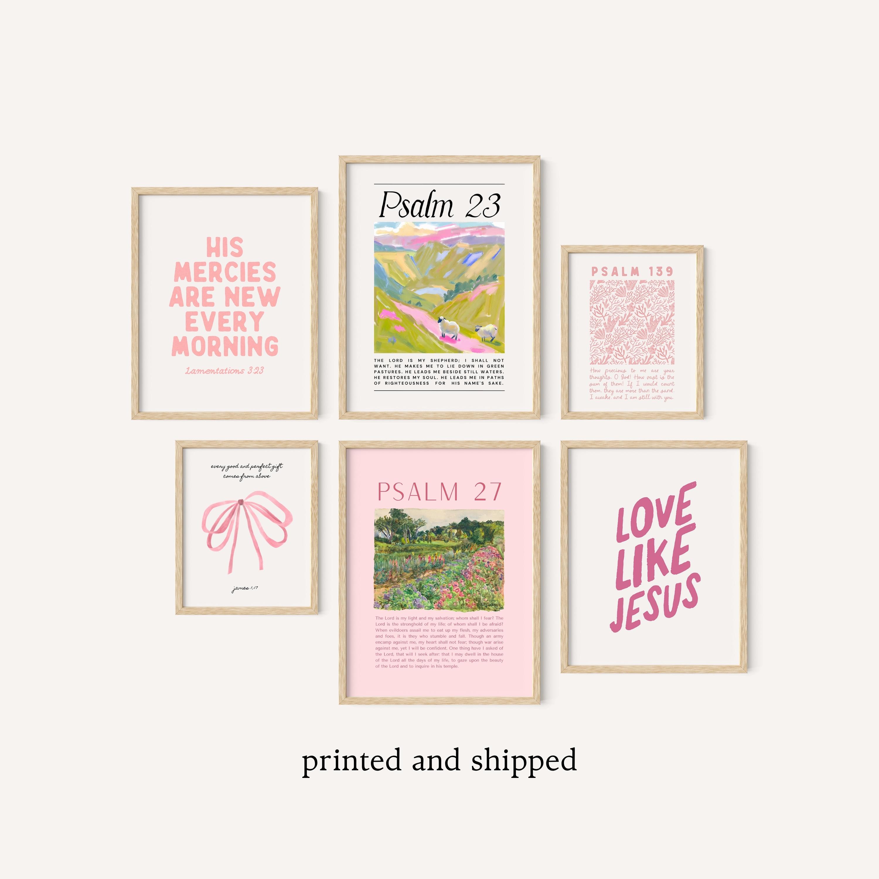 Pink Christian Wall Art Set: Bible Verse Prints, Trendy Decor - Etsy