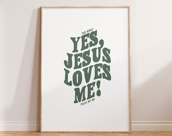 Yes Jesus Loves Me Wall Art for Nursery Decor for Baby Girl Room for Kids Room Decor for Christian Nursery Wall Art for Baby Shower Gift
