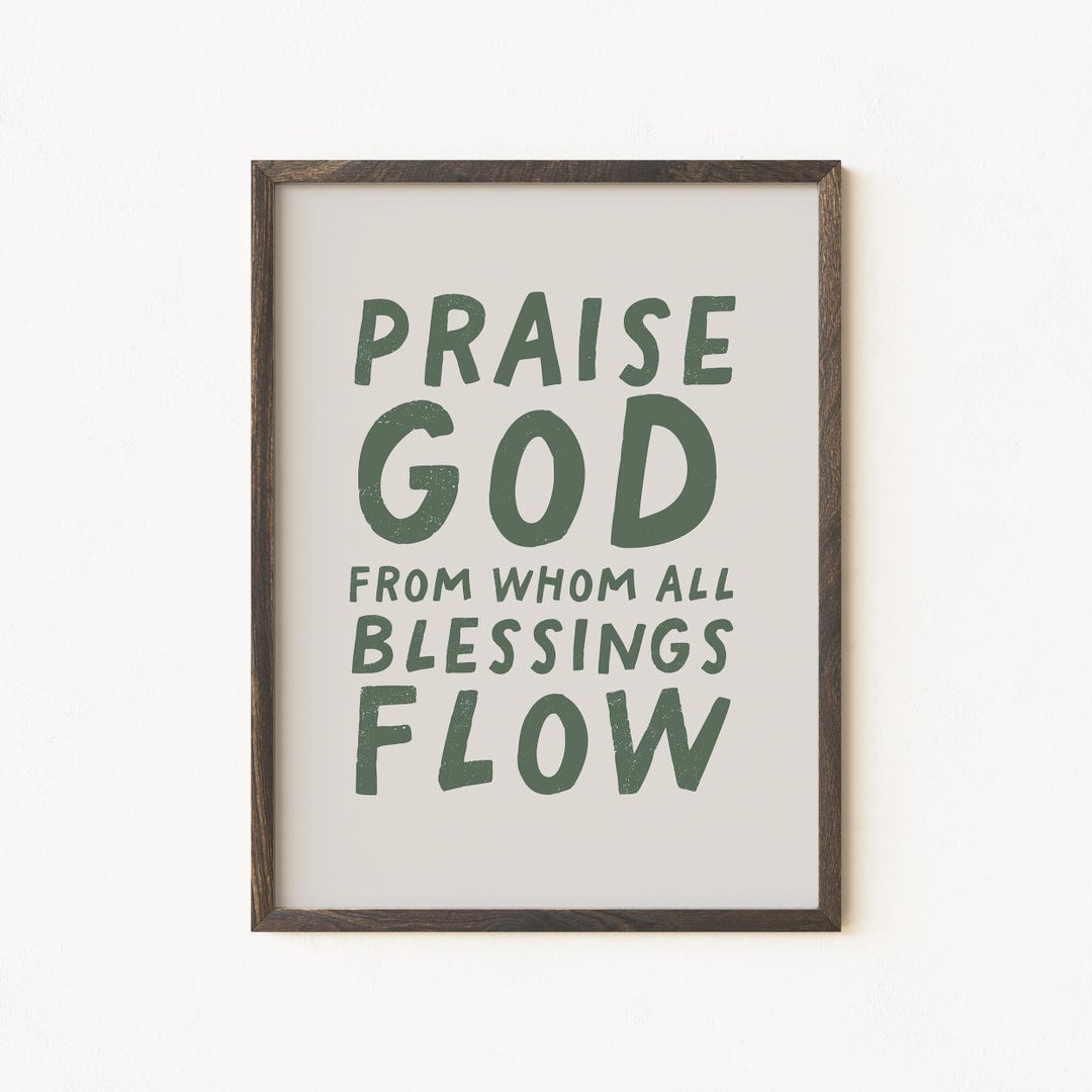 Diagonal Verse Doxology Print: Sage Green Bible Verse, Christian Wall Art (digital ...