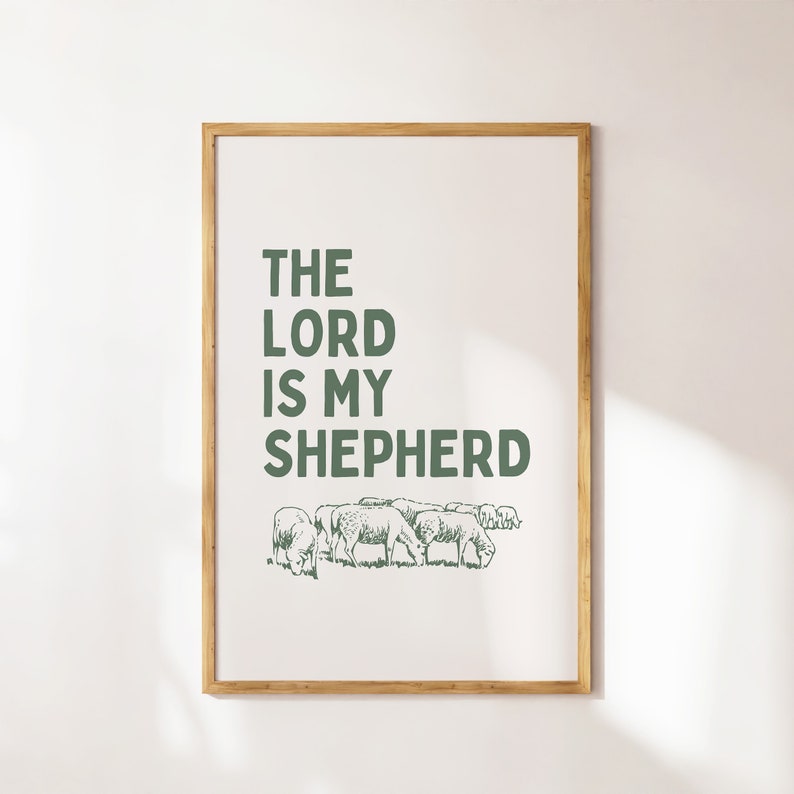 Psalm 23 Print: Sage Green Christian Wall Art (digital Download) - Etsy
