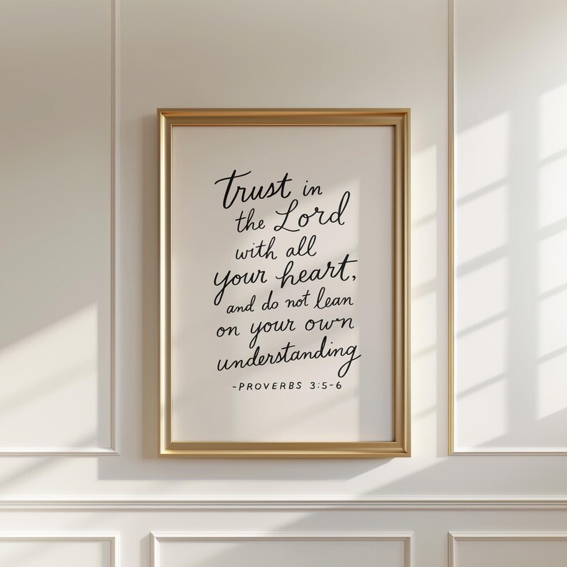 Christian Printable Bible Verse Wall Art - Proverbs 3:5 Trust in the ...