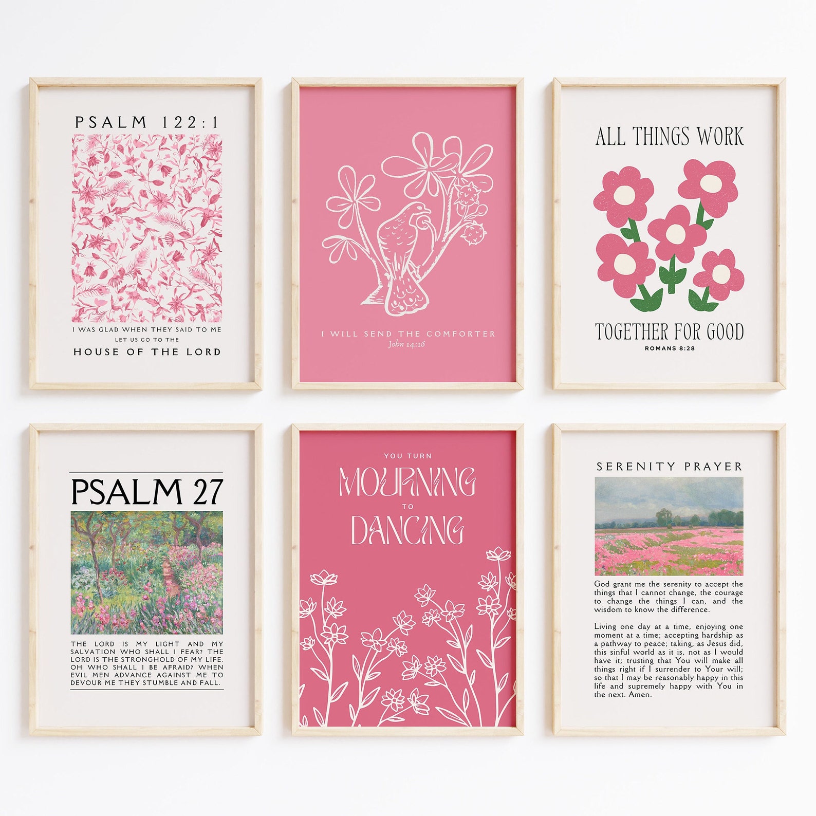 Pink Christian Wall Art Set: Bible Verse Prints (digital Download) - Etsy