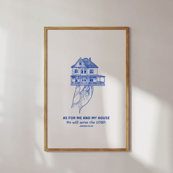 Joshua 24:15 Vintage Print, Christian Poster, Printable Wall Art, Digital Download,Bible Verse Wall Art, Room Decor Aesthetic, Christian Art