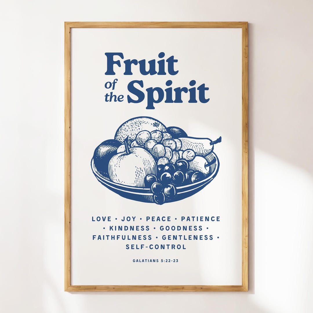 Fruit of the Spirit Christian Wall Art Bible Verse Home Decor Digital ...
